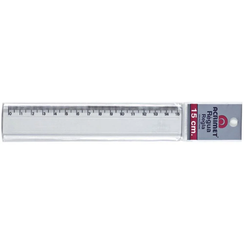 Regua De Poliestireno Transparente 15Cm. Acrimet C/ 24 Unidades - imagem 2
