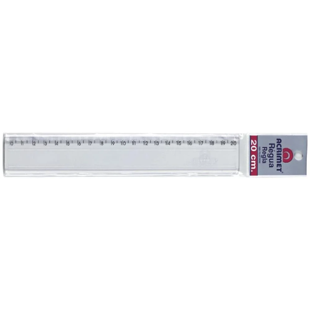 Regua De Poliestireno Transparente 20Cm. Acrimet C/ 24 Unidades - imagem 3