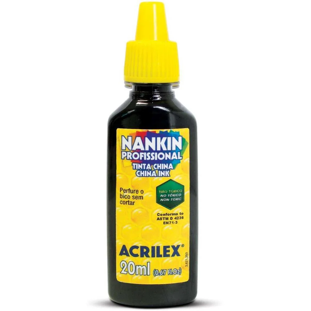 Tinta Nanquim Preto 20Ml. Acrilex (Duzia) - imagem 2