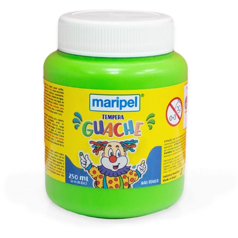 Tinta Guache 250Ml Verde Claro Maripel (Cx.c/06) - imagem 3