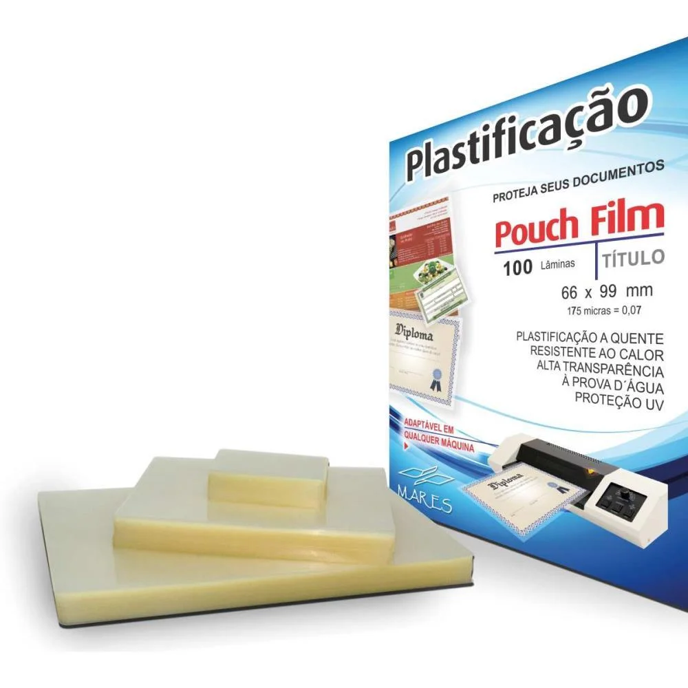 Plastico Para Plastificacao Pouch Film Titulo 66X99 (0,07) Mares (Conj/100) - imagem 4