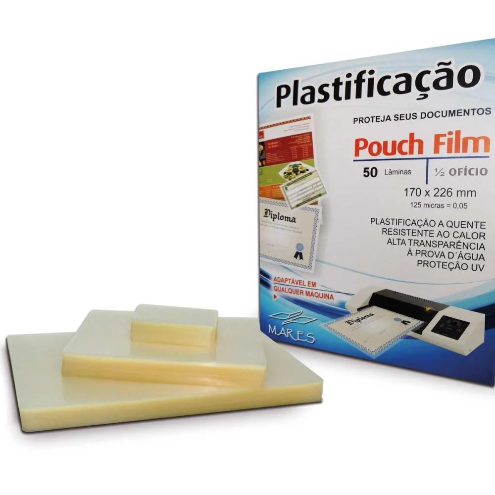 Plastico Para Plastificacao Pouch Film 1/2 Of.170X226 0,05 Mares (Conj/50) - imagem 4