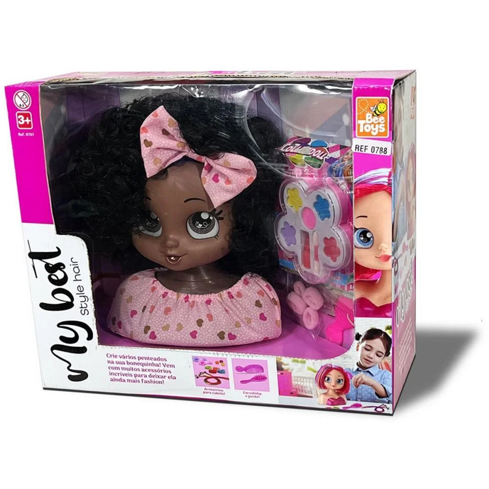 Boneca Style Hair Negra 21Cm C/Acesso Bee Toys - imagem 9