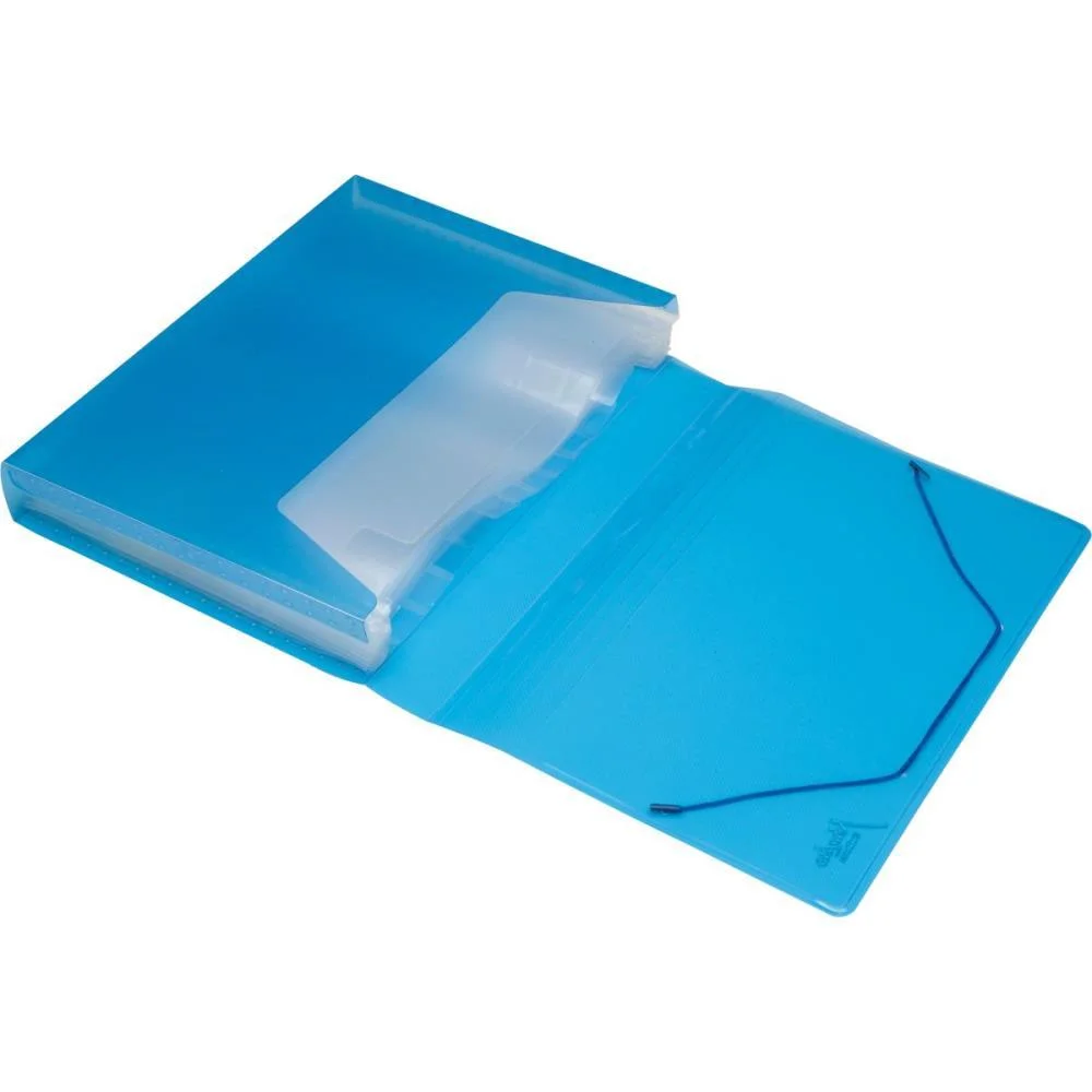 Pasta Sanfonada Plastica A4 12 Divisoes Azul Polibras - imagem 3