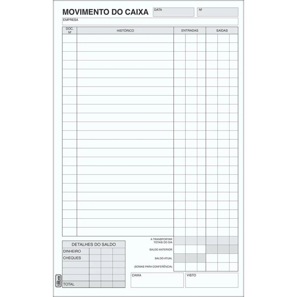 Livro Movimento Caixa 1/18 100 Folhas Tilibra (Pct.c/10) - imagem 2