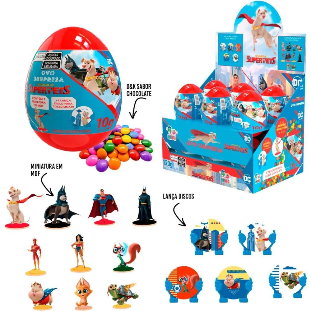 Doce Ovo Surpresa Superpets Divino Kids C/ 12 Unidades - imagem 2