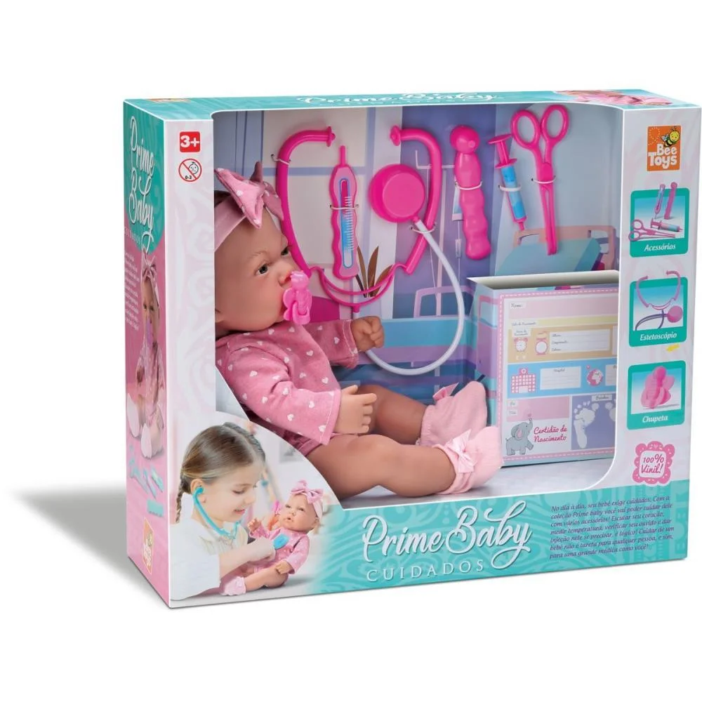 Boneca Prime Baby Vinil C/Acessorios Bee Toys - imagem 7