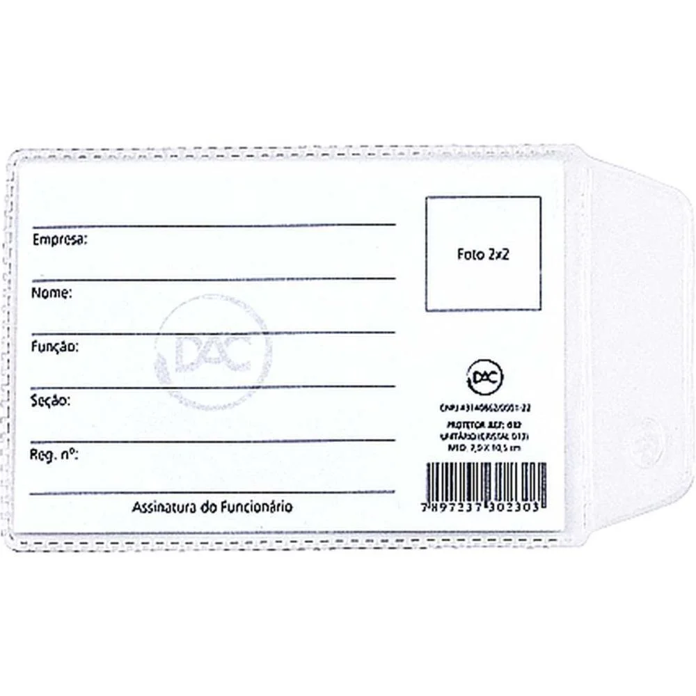 Porta Documento P/Cnh Nova C/Aba 6,5X9,5Cm. Dac (Pct/100) - imagem 3