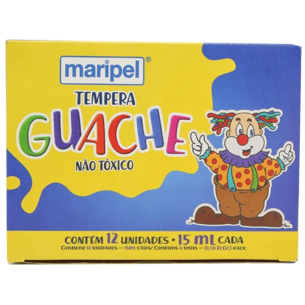 Tinta Guache 015Ml 12 Cores Maripel (Estojo) - imagem 4