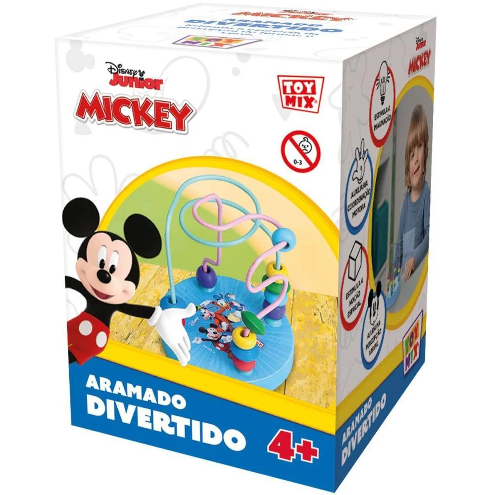 Brinquedo Pedagogico Madeira Mickey Aramado Sobe E Desce Toy Mix - imagem 4