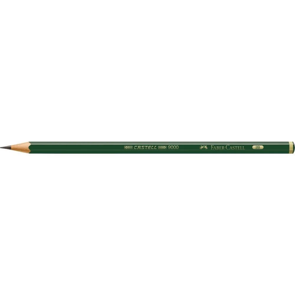Lapis Preto Tecnico 9000 2B Preto/Muito Macio Faber-Castell (Cx.c/12) - imagem 4