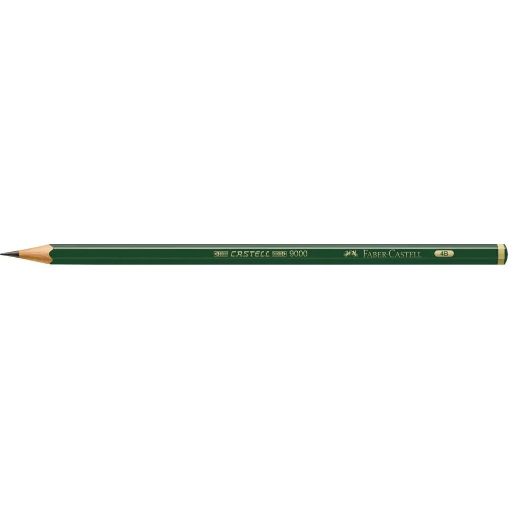 Lapis Preto Tecnico 9000 4B Preto Esc/Muito Macio Faber-Castell (Cx.c/12) - imagem 4