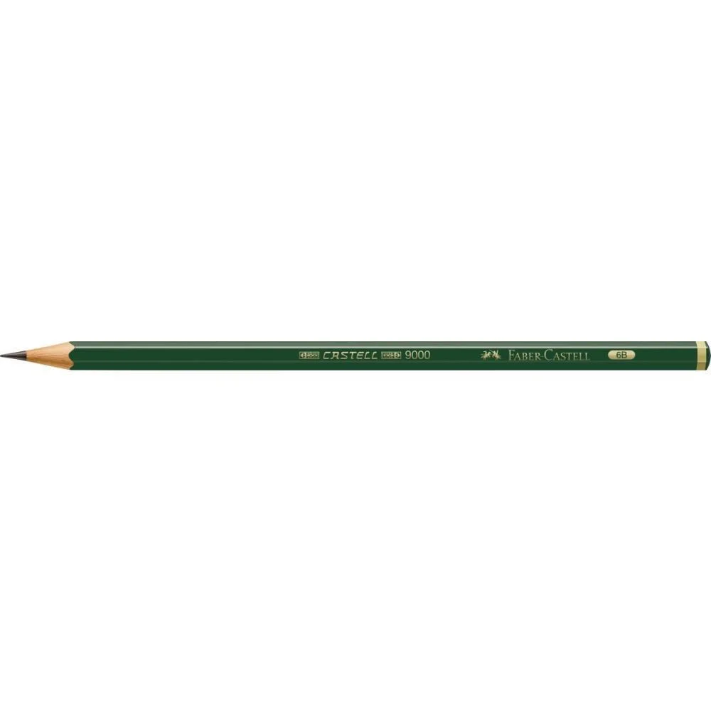 Lapis Preto Tecnico 9000 6B Preto Esc/Extra Macio Faber-Castell (Cx.c/12) - imagem 4