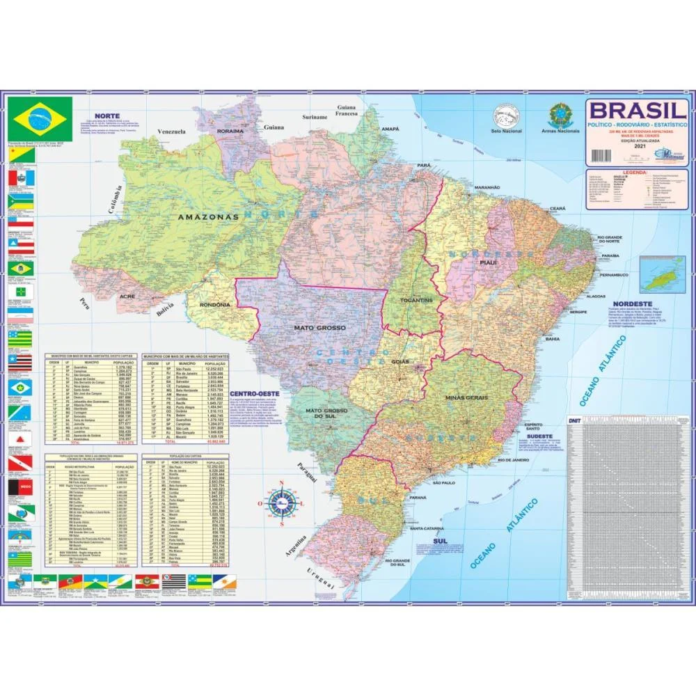 Mapa Periodico Brasil Politic/Rodov Multimapas - imagem 2