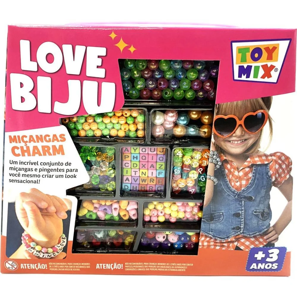 Bijuteria E Micanga Love Biju Charm 300Pcs+Fio Toy Mix - imagem 2