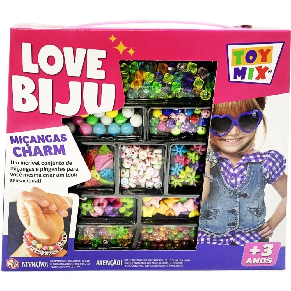 Bijuteria E Micanga Love Biju Charm 290Pcs+Fio Toy Mix - imagem 3