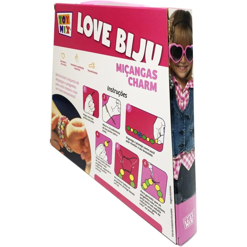 Bijuteria E Micanga Love Biju Charm 290Pcs+Fio Toy Mix - imagem 4