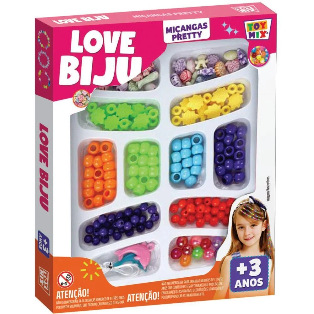 Bijuteria E Micanga Love Biju Pretty 170Pcs+Fio Toy Mix - imagem 3