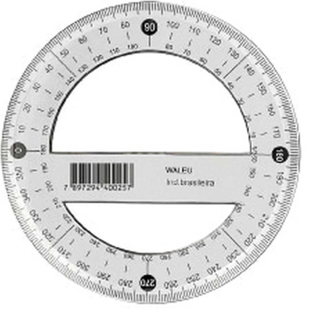 Transferidor Plastico 360 Graus Chanfrado Maxcril (Pct.c/10) - imagem 3