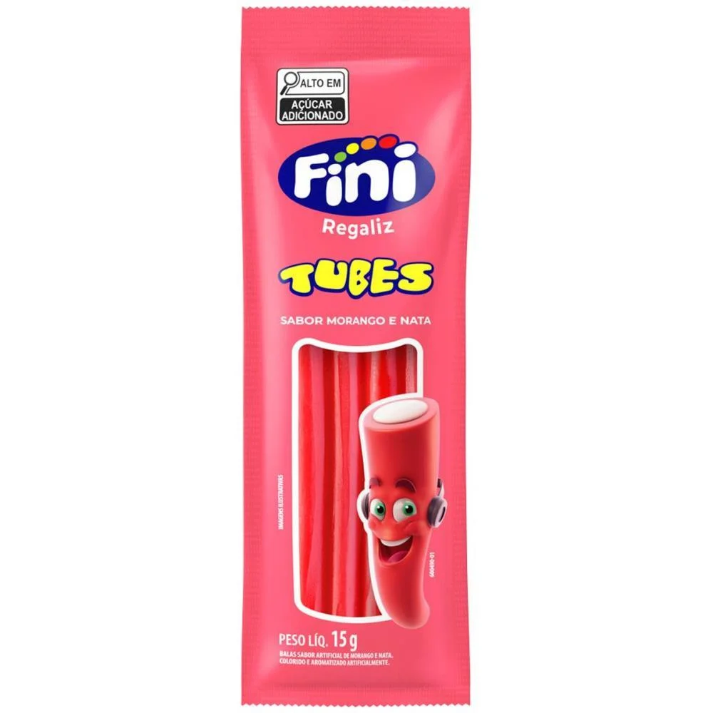 Doce Tubes Morango 15G. Fini C/ 12 Unidades - imagem 4