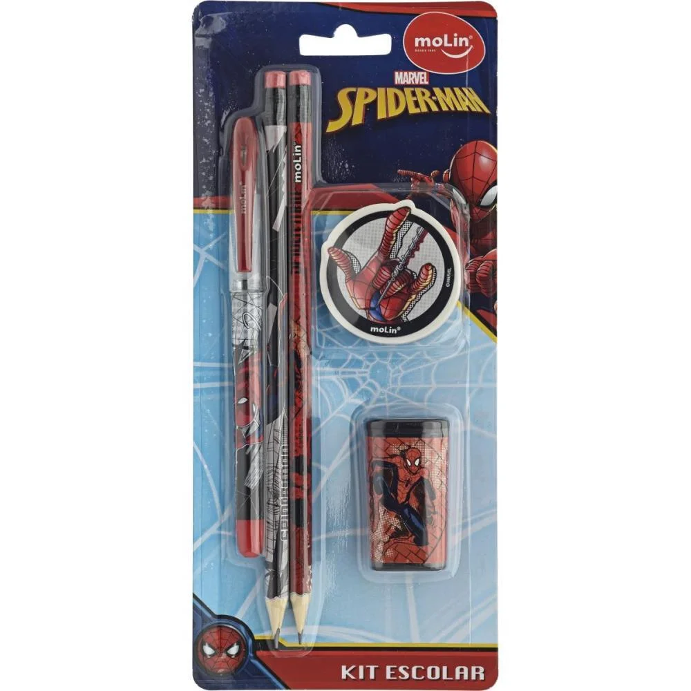Kit Escolar Spider Man 5 Itens Molin - imagem 3