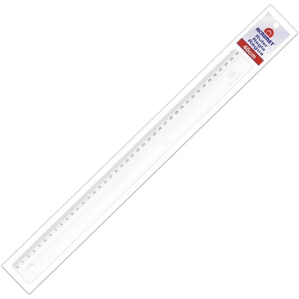 Regua De Poliestireno Transparente 40Cm. Acrimet (Pct.c/10) - imagem 3