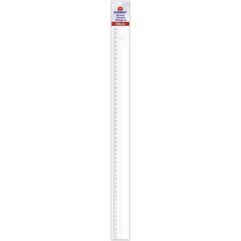 Regua De Poliestireno Transparente 50Cm. Acrimet (Pct.c/10) - imagem 3