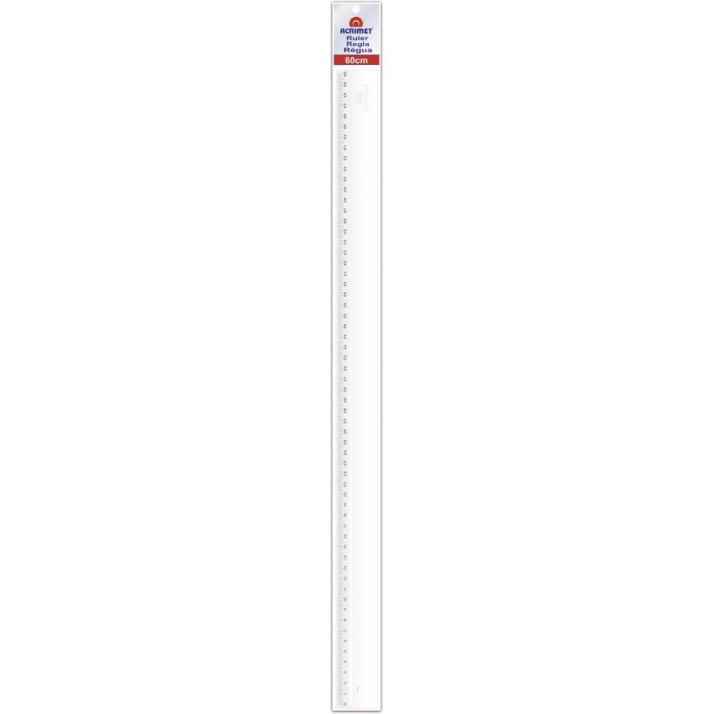 Regua De Poliestireno Transparente 60Cm. Acrimet (Pct.c/10) - imagem 3
