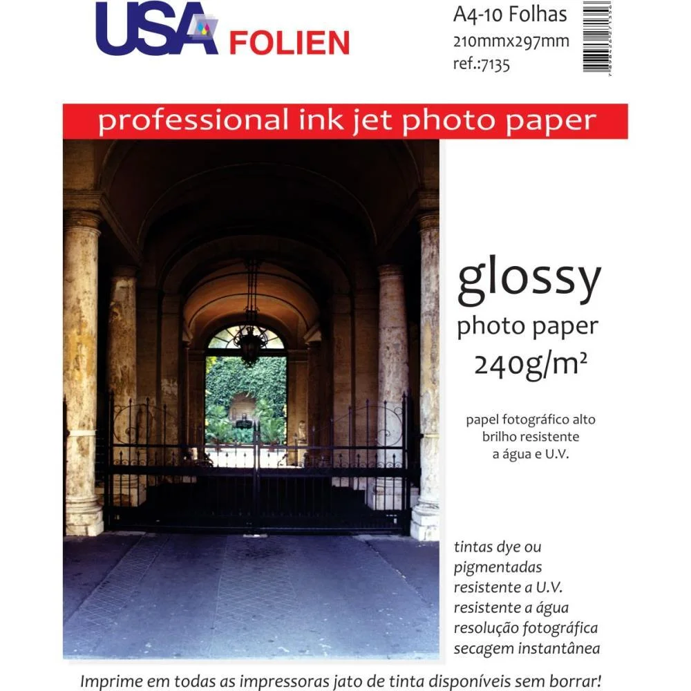 Papel Fotografico Inkjet A4 Glossy 240G Usa Folien (Pct.c/10) - imagem 3