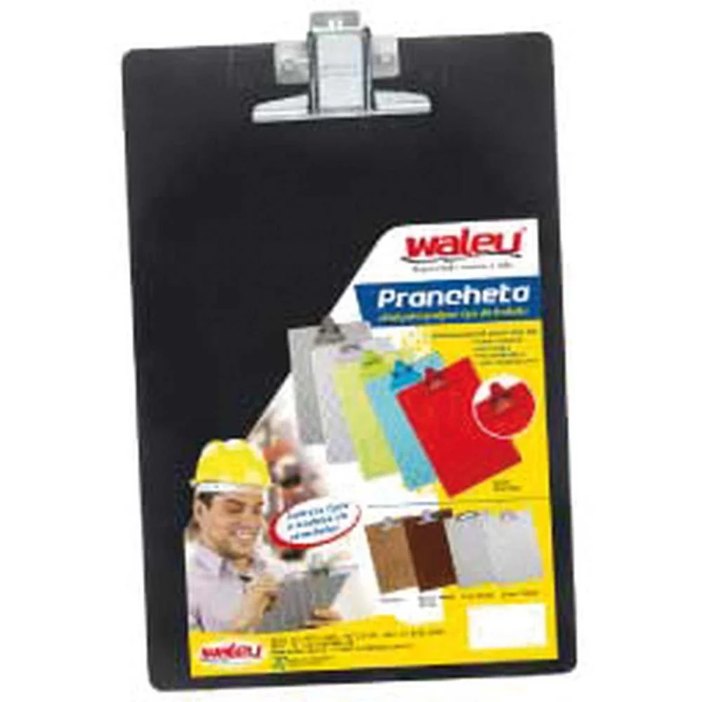 Prancheta Plastica Oficio Preta Gancho Metal Maxcril - imagem 4