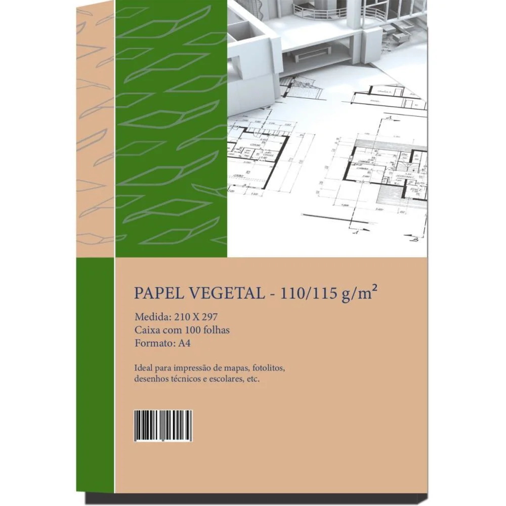 Papel Vegetal A4 110/115G. 210X297Mm Mares (Cx.c/100) - imagem 2