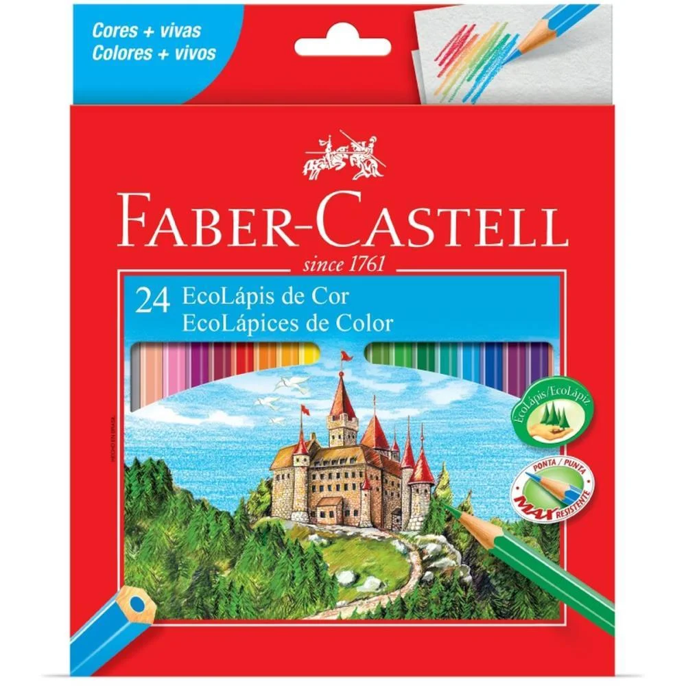 Lapis De Cor Sextavado Ecolapis 24 Cores S/Kit Faber-Castell (Pct.c/06) - imagem 3