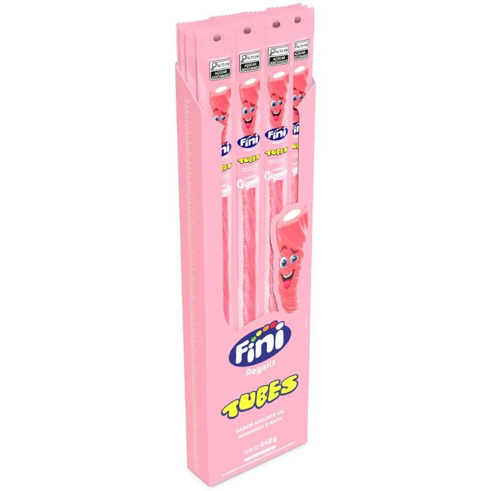 Doce Tubes Iogurte 27G Gigante Fini C/ 24 Unidades - imagem 3
