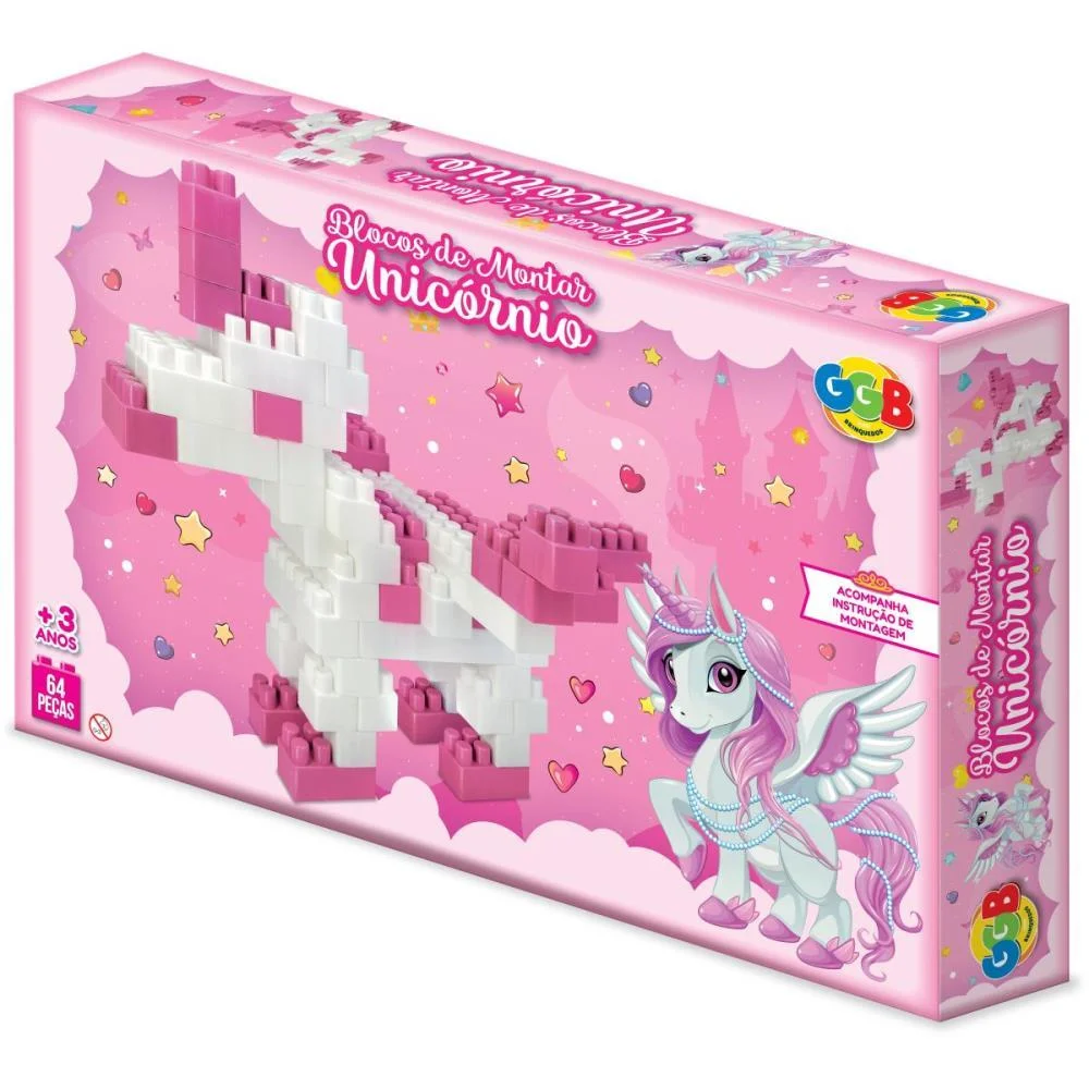 Brinquedo Para Montar Blocos Unicornio Ggb Plast - imagem 5