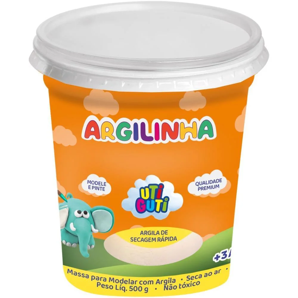 Massa Para Modelar Utiguti Argilinha Branca 500G. Canson - imagem 3