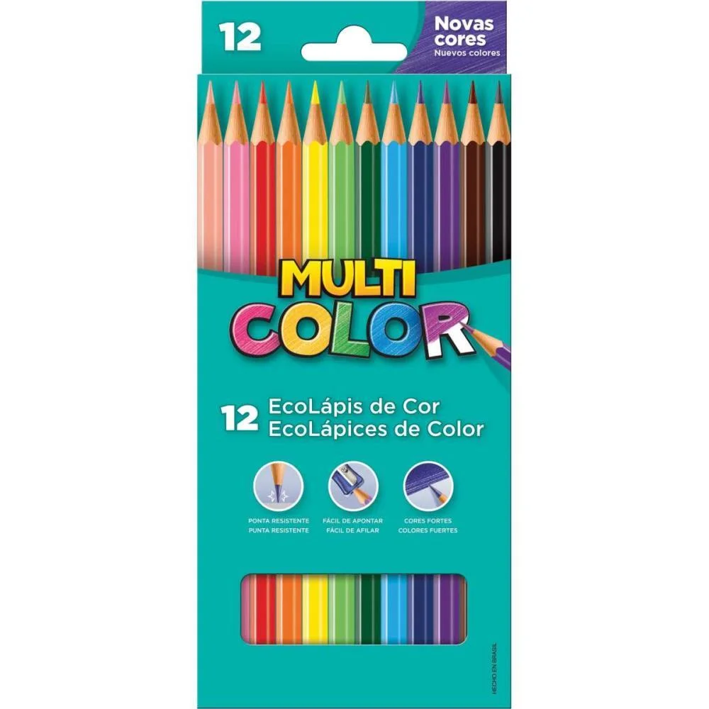 Lapis De Cor Sextavado Multicolor Super Eco 12 Cores Faber-Castell (Pct.c/12) - imagem 3
