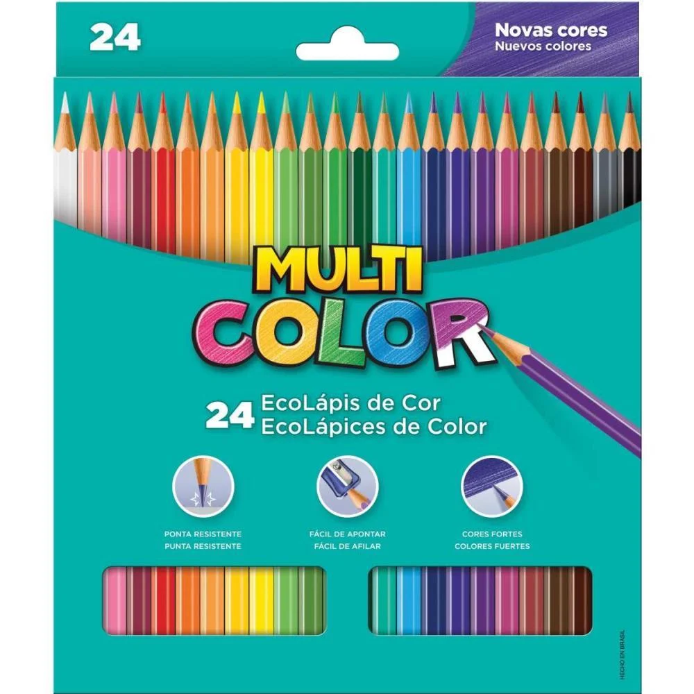 Lapis De Cor Sextavado Multicolor Super Eco 24Cores Faber-Castell (Pct.c/06) - imagem 2