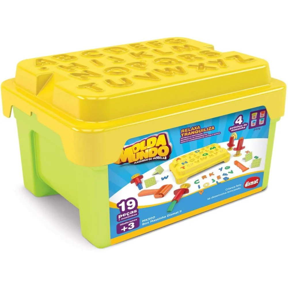Massa Para Modelar Criativa Box Massinha Alfabeto 19Pcs Dismat - imagem 4