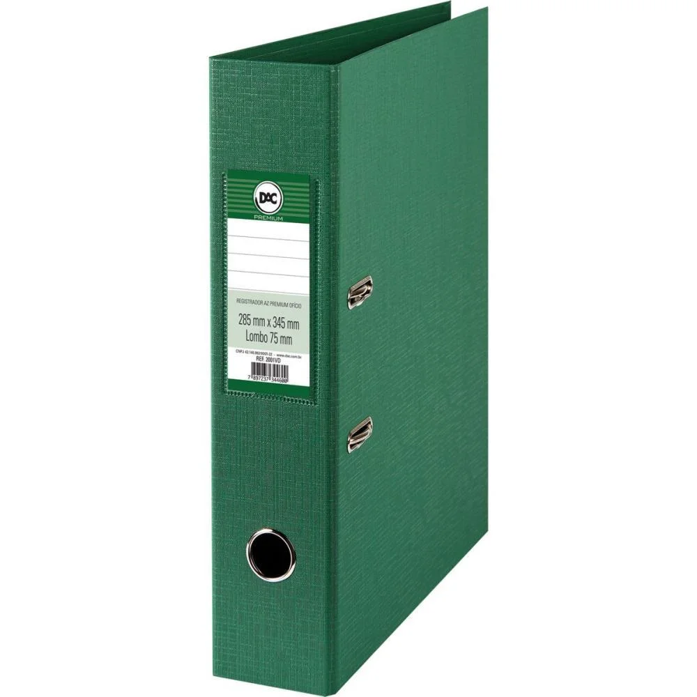 Pasta Registradora Oficio Larga Verde Premium Dac - imagem 2