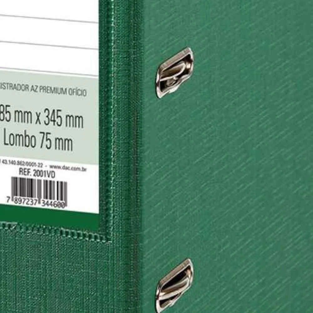 Pasta Registradora Oficio Larga Verde Premium Dac - imagem 4