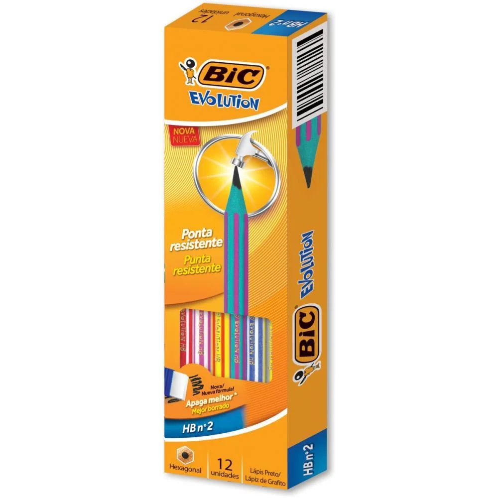 Lapis Preto Sextavado Evolution Pijama 2Hb Bic (Cx.c/12) - imagem 3