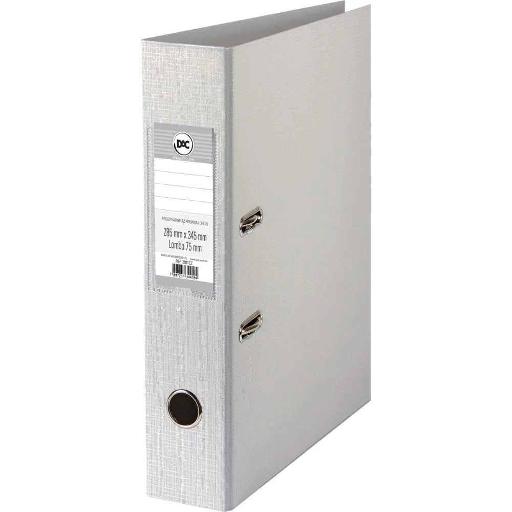 Pasta Registradora Oficio Larga Cinza Premium Dac - imagem 3