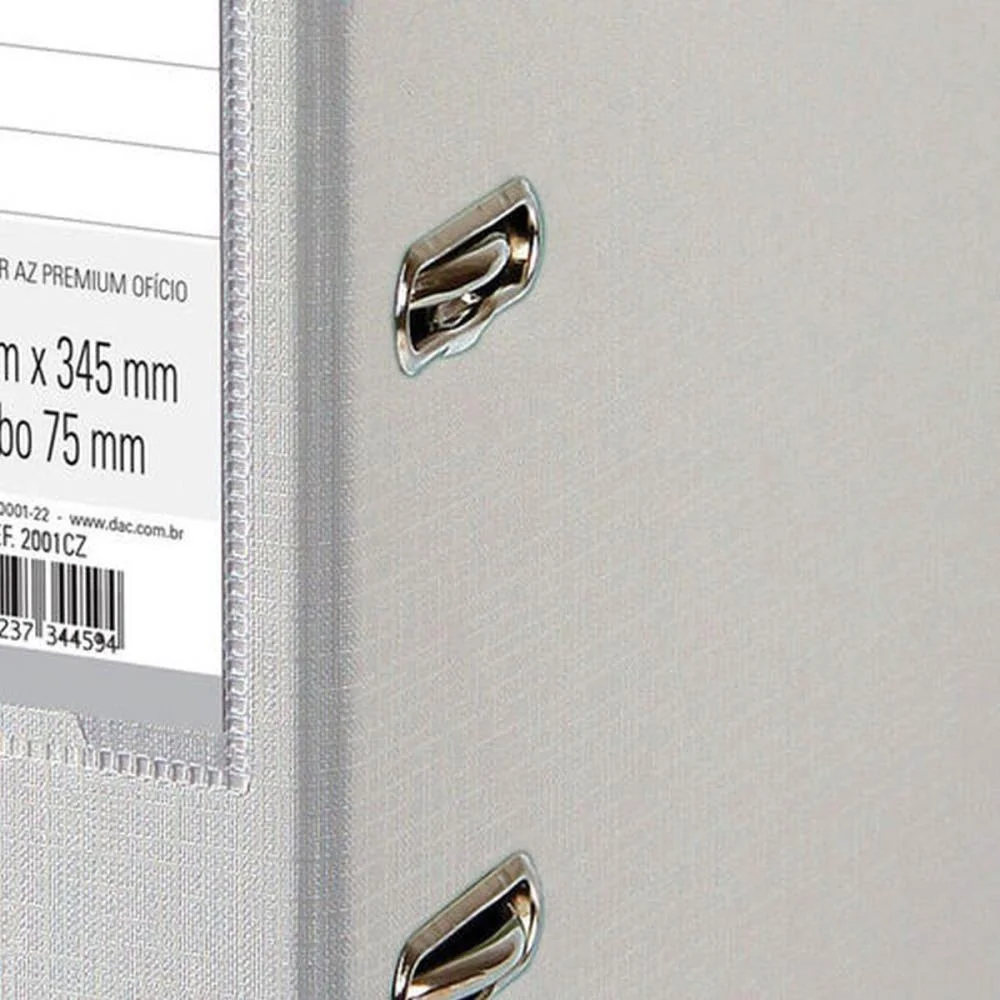 Pasta Registradora Oficio Larga Cinza Premium Dac - imagem 4