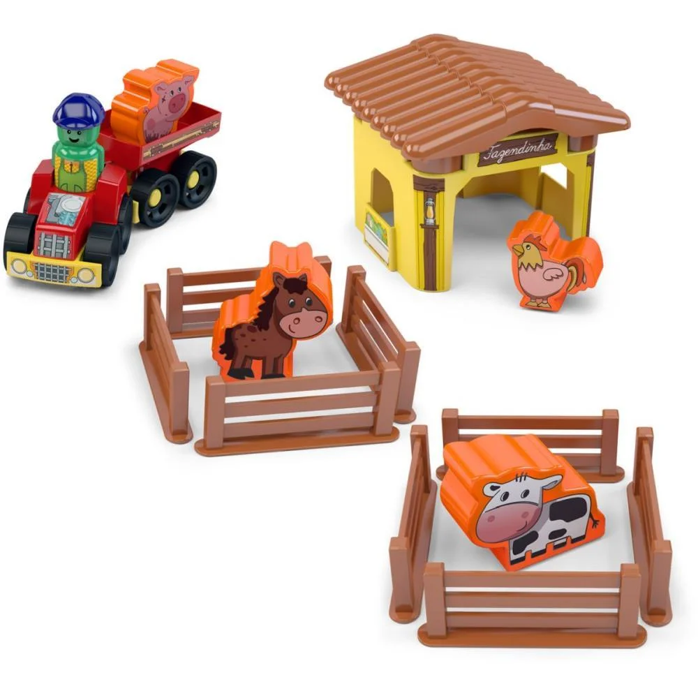 Brinquedo Educativo Brinkadeira Fazendinha 20Pcs Dismat - imagem 2