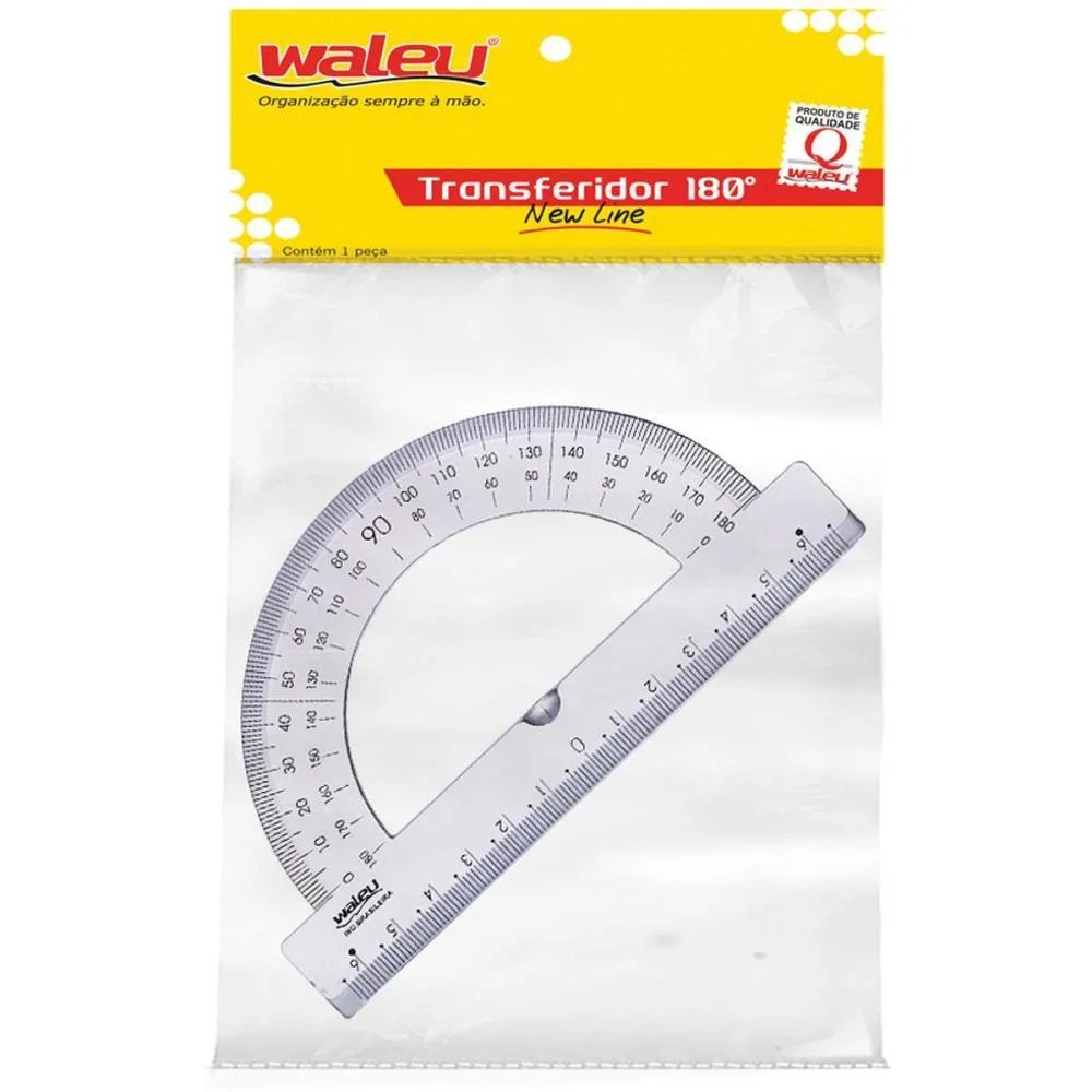 Transferidor Poliestireno 180 Graus Cristal Maxcril (Pct.c/10) - imagem 3