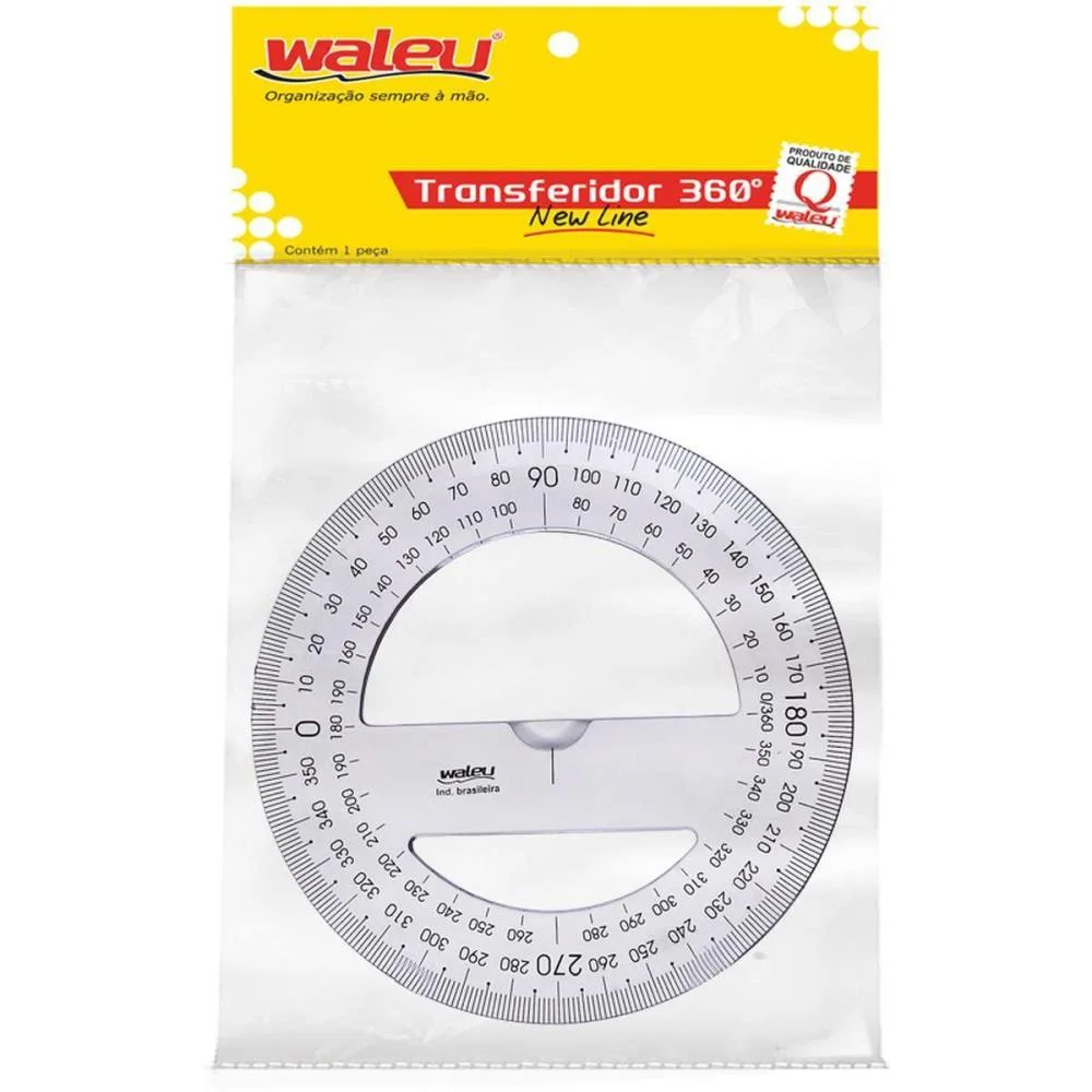 Transferidor Poliestireno 360 Graus Cristal Maxcril (Pct.c/10) - imagem 3
