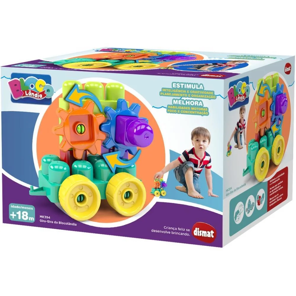 Brinquedo Para Montar Gira-Gira Da Blocolandia 13Pcs Dismat - imagem 4