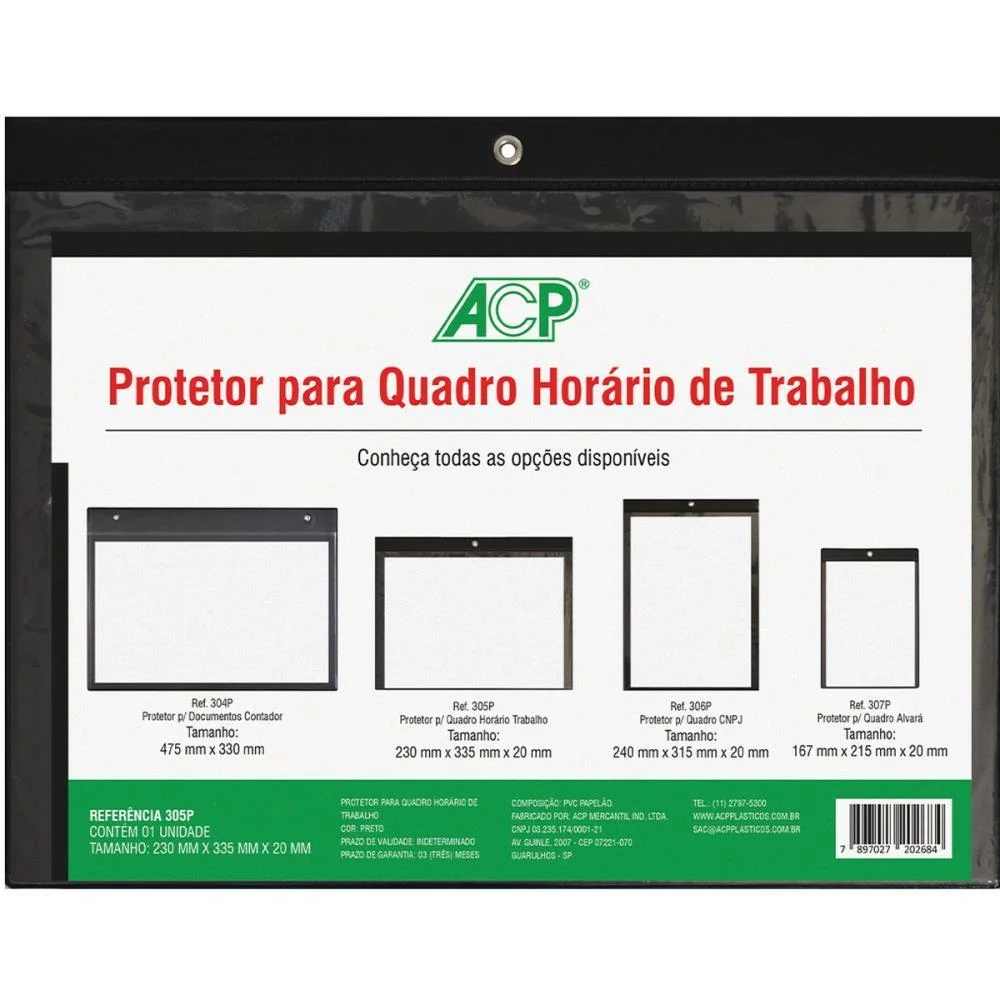 Porta Alvara Quadro Horario Trabalho Horiz. Acp (Pct.c/05) - imagem 3