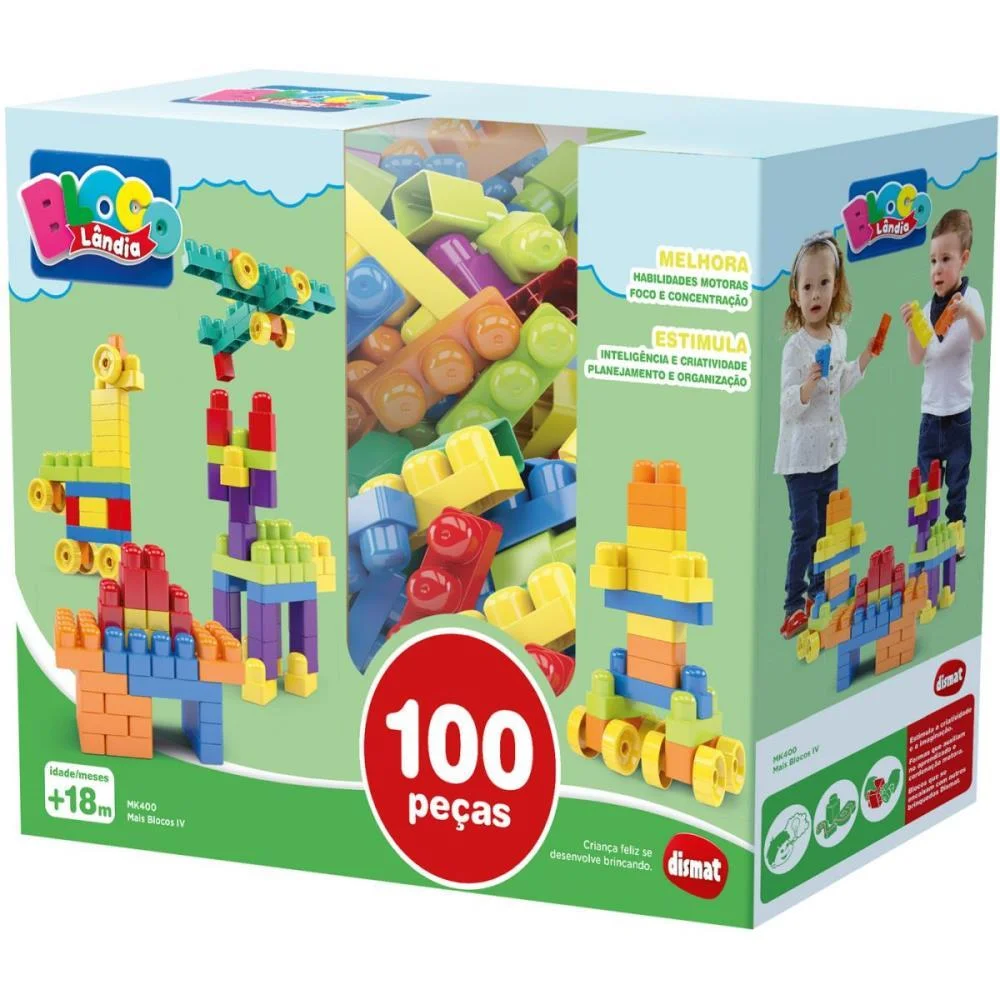 Brinquedo Para Montar Mais Blocos Iv 100Pcs Dismat - imagem 5