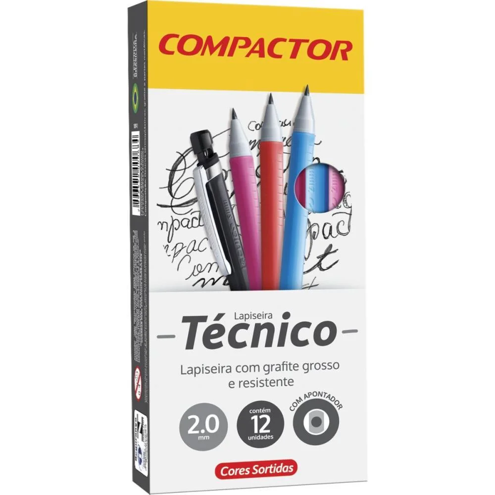 Lapiseira 2.0Mm Tecnico C/Apontador Sort Compactor (Cx.c/12) - imagem 3